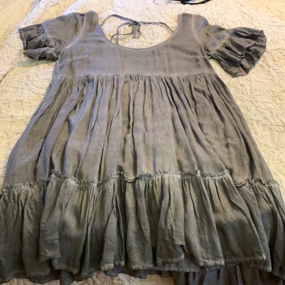 Entro grey washed babydoll summer dress.